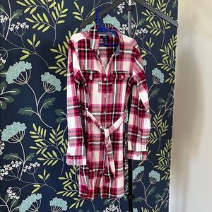 GAP Kids Red, Pink and Black Plaid Shirt Dress Size L